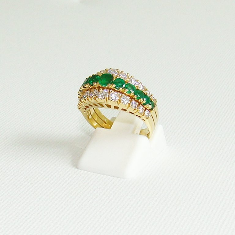 Ring Gold 750 Smaragde 1,0 ct.Brillanten