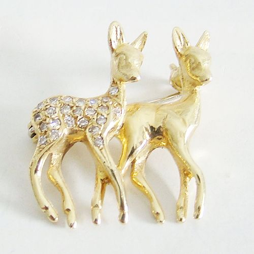 Brosche Gold 585er Bambi 14 kt Brillanten