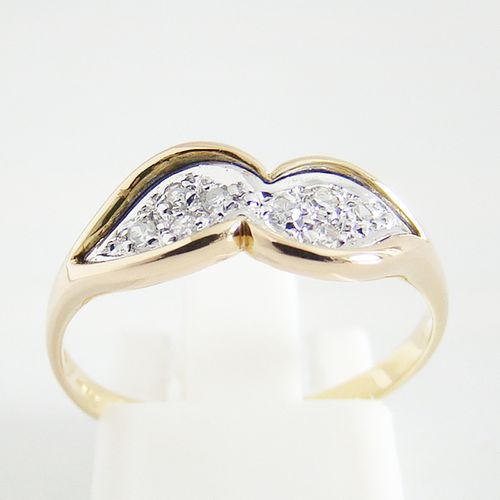 Ring Gold 585er Diamanten 14 kt bicolor