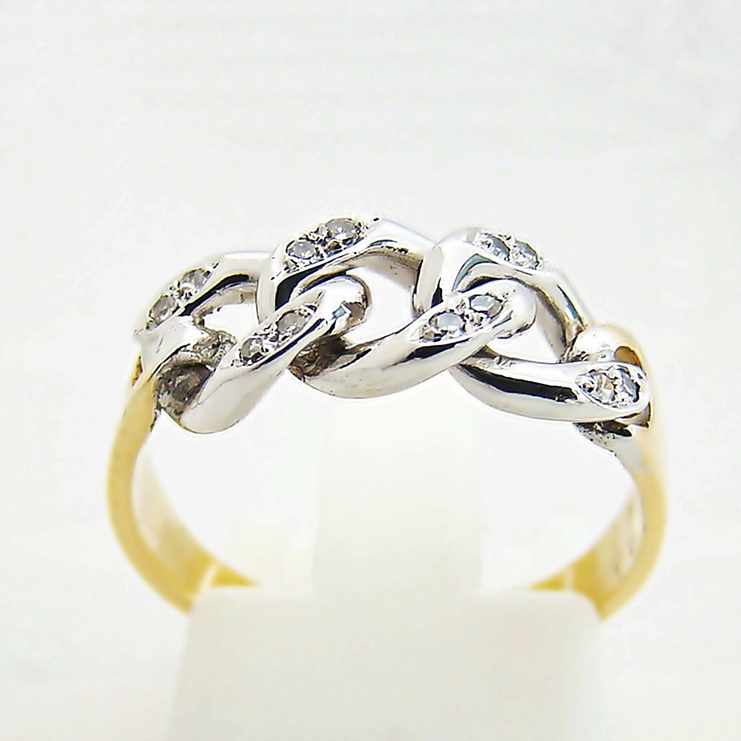 Ring Gold 585er Diamanten Bicolor