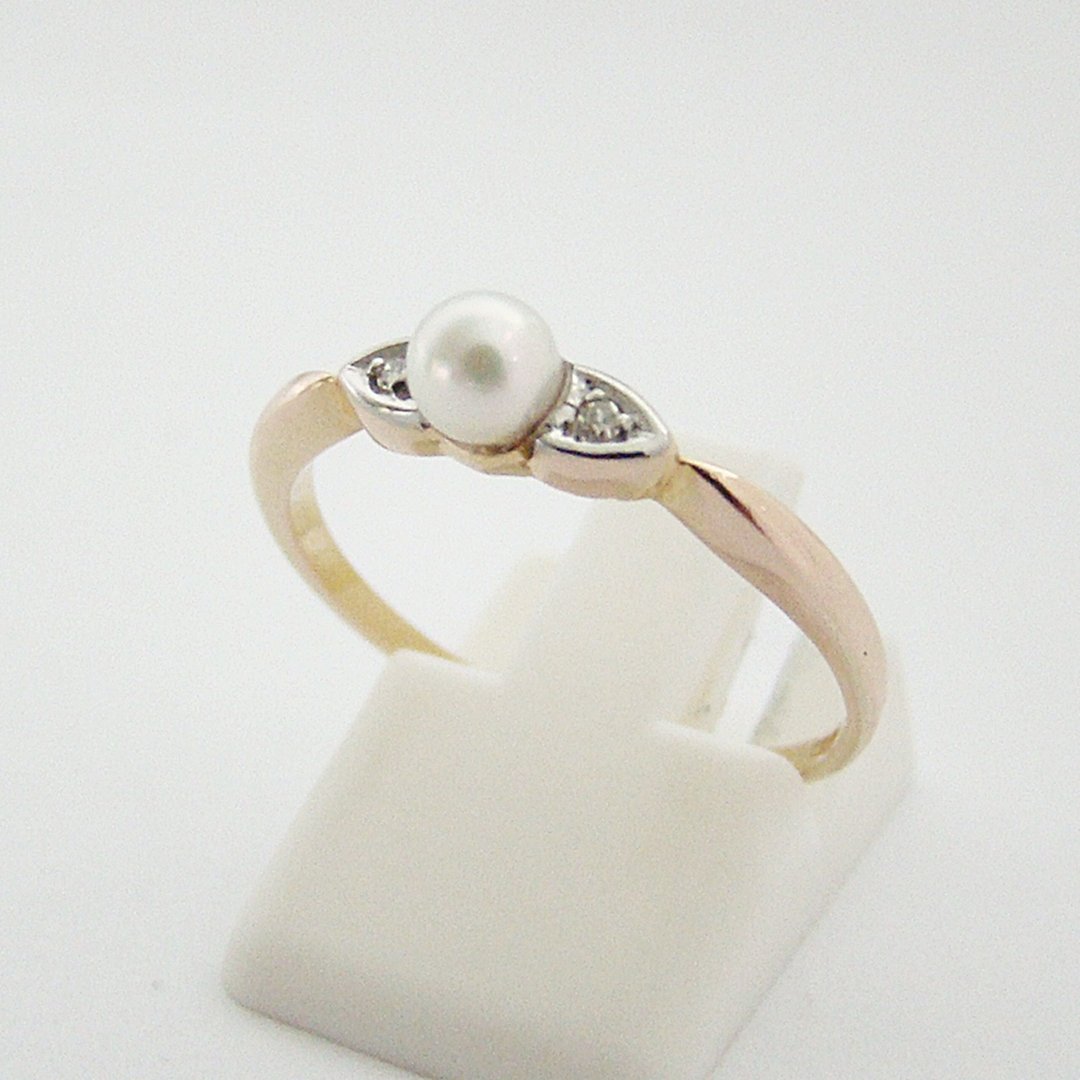 Ring Gold 333 Perle Diamant