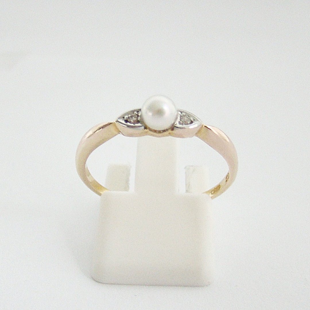 Ring Gold 333 Perle Diamant