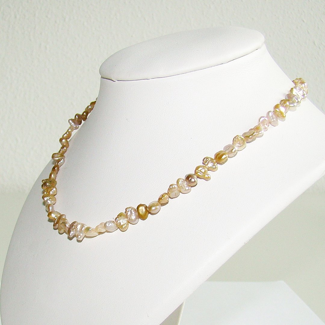 Halskette Biwaperlen Gold