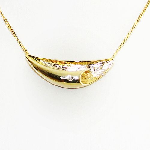 Anhänger Gold 333er Diamant 8 kt mit Halskette