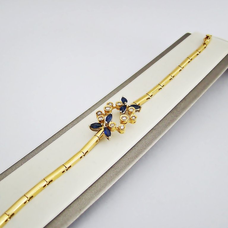 Armband Gold 750er Brillanten Saphire